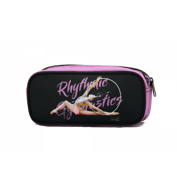 Trousse école Noir/Mauve double zip Like G fermée